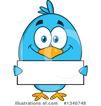 Royalty-Free (RF) Blue Bird Clipart Illustration by Hit Toon - Stock Sample #1340748