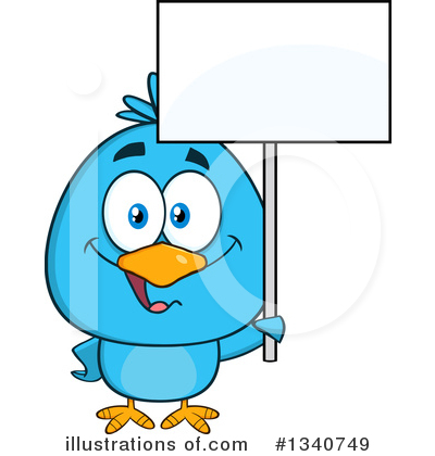 Royalty-Free (RF) Blue Bird Clipart Illustration by Hit Toon - Stock Sample #1340749