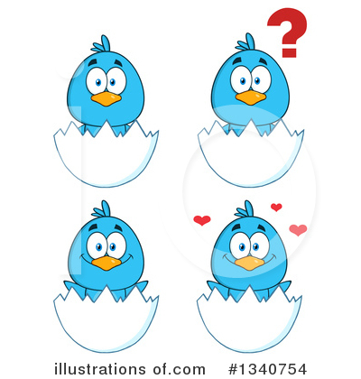 Royalty-Free (RF) Blue Bird Clipart Illustration by Hit Toon - Stock Sample #1340754