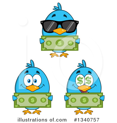 Royalty-Free (RF) Blue Bird Clipart Illustration by Hit Toon - Stock Sample #1340757