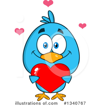 Royalty-Free (RF) Blue Bird Clipart Illustration by Hit Toon - Stock Sample #1340767