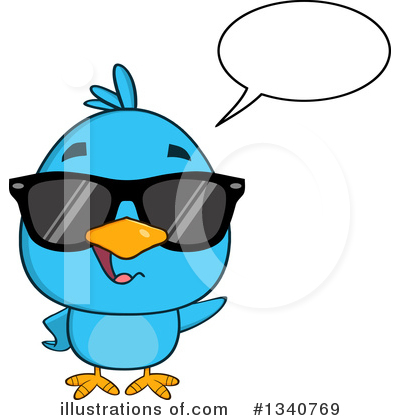 Royalty-Free (RF) Blue Bird Clipart Illustration by Hit Toon - Stock Sample #1340769