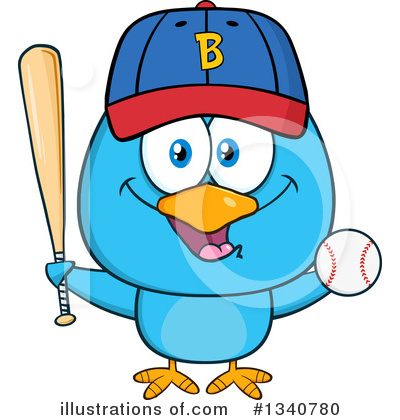 Royalty-Free (RF) Blue Bird Clipart Illustration by Hit Toon - Stock Sample #1340780