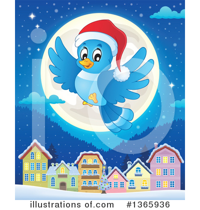 Royalty-Free (RF) Blue Bird Clipart Illustration by visekart - Stock Sample #1365936