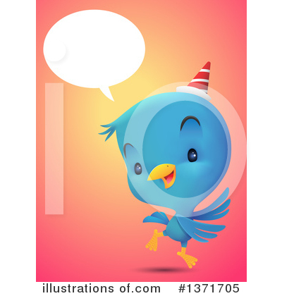 Royalty-Free (RF) Blue Bird Clipart Illustration by Qiun - Stock Sample #1371705