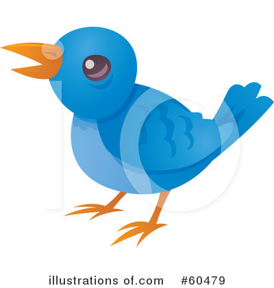 Royalty-Free (RF) Blue Bird Clipart Illustration by John Schwegel - Stock Sample #60479