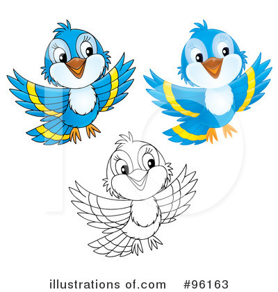 Royalty-Free (RF) Blue Bird Clipart Illustration by Alex Bannykh - Stock Sample #96163