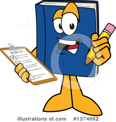 Royalty-Free (RF) Blue Book Clipart Illustration by Mascot Junction - Stock Sample #1374662