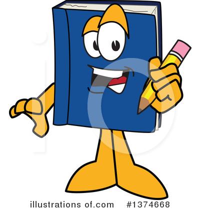 Royalty-Free (RF) Blue Book Clipart Illustration by Mascot Junction - Stock Sample #1374668
