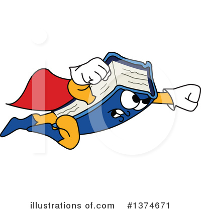 Royalty-Free (RF) Blue Book Clipart Illustration by Mascot Junction - Stock Sample #1374671