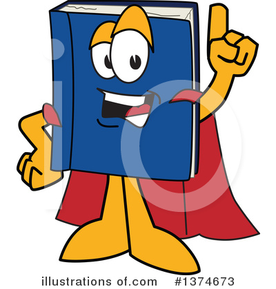 Royalty-Free (RF) Blue Book Clipart Illustration by Mascot Junction - Stock Sample #1374673