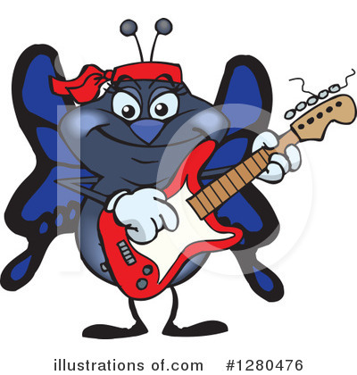 Royalty-Free (RF) Blue Butterfly Clipart Illustration by Dennis Holmes Designs - Stock Sample #1280476
