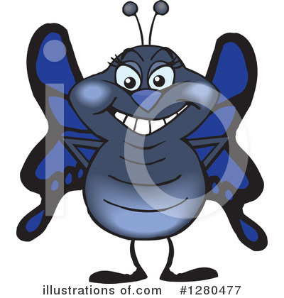 Blue Butterfly Clipart #1280477 by Dennis Holmes Designs