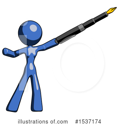 Royalty-Free (RF) Blue Design Mascot Clipart Illustration by Leo Blanchette - Stock Sample #1537174