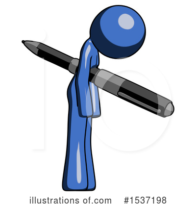Royalty-Free (RF) Blue Design Mascot Clipart Illustration by Leo Blanchette - Stock Sample #1537198