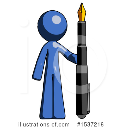 Royalty-Free (RF) Blue Design Mascot Clipart Illustration by Leo Blanchette - Stock Sample #1537216