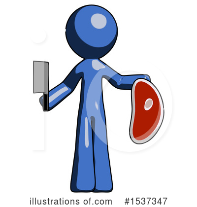 Royalty-Free (RF) Blue Design Mascot Clipart Illustration by Leo Blanchette - Stock Sample #1537347
