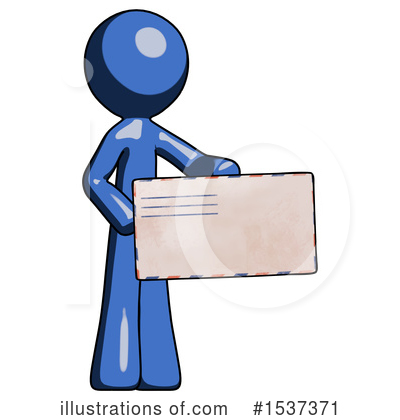 Royalty-Free (RF) Blue Design Mascot Clipart Illustration by Leo Blanchette - Stock Sample #1537371