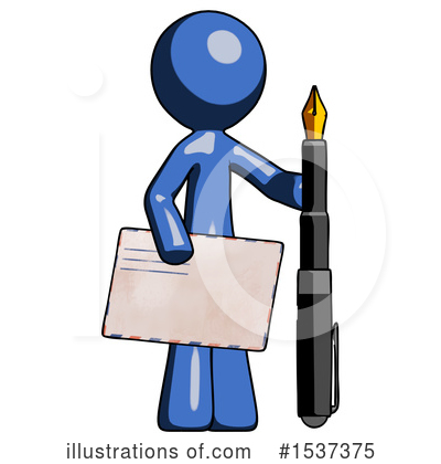 Royalty-Free (RF) Blue Design Mascot Clipart Illustration by Leo Blanchette - Stock Sample #1537375