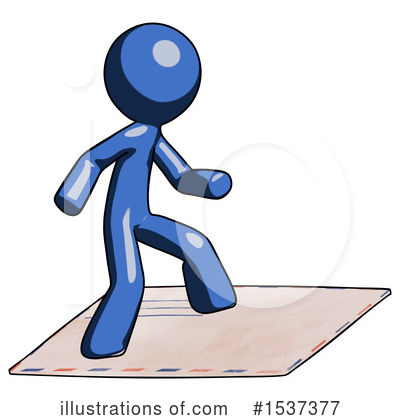 Royalty-Free (RF) Blue Design Mascot Clipart Illustration by Leo Blanchette - Stock Sample #1537377
