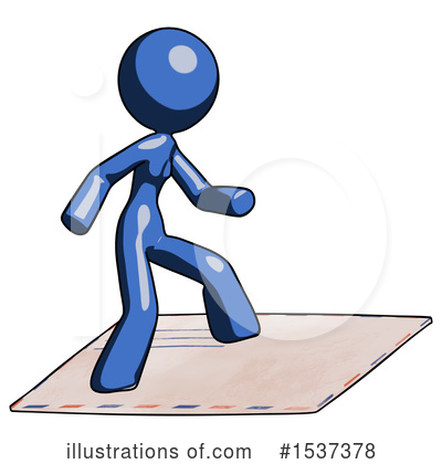 Royalty-Free (RF) Blue Design Mascot Clipart Illustration by Leo Blanchette - Stock Sample #1537378