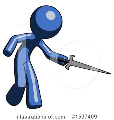 Royalty-Free (RF) Blue Design Mascot Clipart Illustration by Leo Blanchette - Stock Sample #1537409