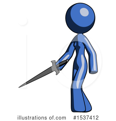 Royalty-Free (RF) Blue Design Mascot Clipart Illustration by Leo Blanchette - Stock Sample #1537412