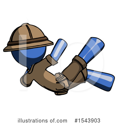 Royalty-Free (RF) Blue Design Mascot Clipart Illustration by Leo Blanchette - Stock Sample #1543903