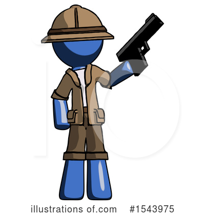 Royalty-Free (RF) Blue Design Mascot Clipart Illustration by Leo Blanchette - Stock Sample #1543975