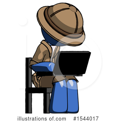 Royalty-Free (RF) Blue Design Mascot Clipart Illustration by Leo Blanchette - Stock Sample #1544017
