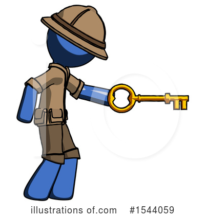 Royalty-Free (RF) Blue Design Mascot Clipart Illustration by Leo Blanchette - Stock Sample #1544059