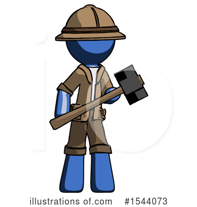 Royalty-Free (RF) Blue Design Mascot Clipart Illustration by Leo Blanchette - Stock Sample #1544073