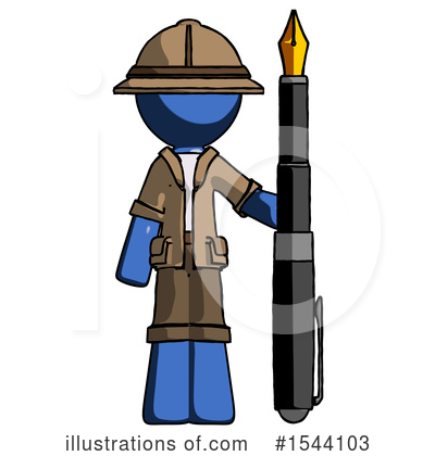 Royalty-Free (RF) Blue Design Mascot Clipart Illustration by Leo Blanchette - Stock Sample #1544103