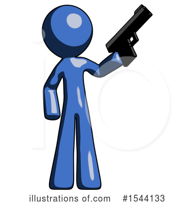 Royalty-Free (RF) Blue Design Mascot Clipart Illustration by Leo Blanchette - Stock Sample #1544133