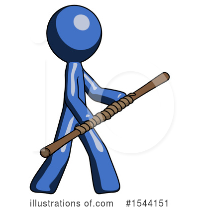 Royalty-Free (RF) Blue Design Mascot Clipart Illustration by Leo Blanchette - Stock Sample #1544151