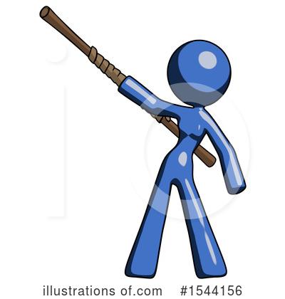 Royalty-Free (RF) Blue Design Mascot Clipart Illustration by Leo Blanchette - Stock Sample #1544156