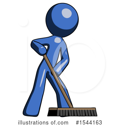 Royalty-Free (RF) Blue Design Mascot Clipart Illustration by Leo Blanchette - Stock Sample #1544163
