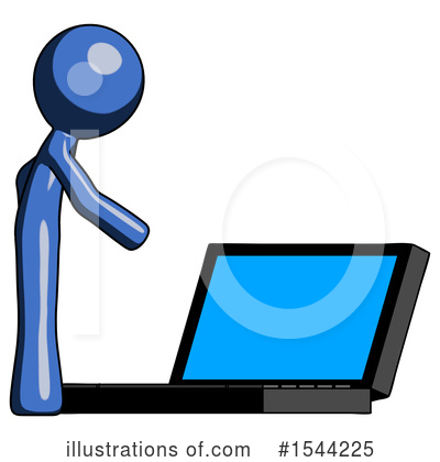 Royalty-Free (RF) Blue Design Mascot Clipart Illustration by Leo Blanchette - Stock Sample #1544225