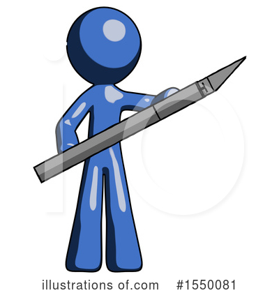 Royalty-Free (RF) Blue Design Mascot Clipart Illustration by Leo Blanchette - Stock Sample #1550081