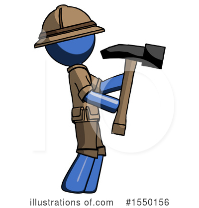 Royalty-Free (RF) Blue Design Mascot Clipart Illustration by Leo Blanchette - Stock Sample #1550156