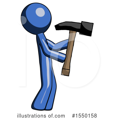 Royalty-Free (RF) Blue Design Mascot Clipart Illustration by Leo Blanchette - Stock Sample #1550158