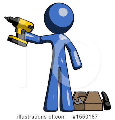 Royalty-Free (RF) Blue Design Mascot Clipart Illustration by Leo Blanchette - Stock Sample #1550187
