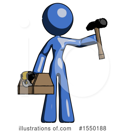 Royalty-Free (RF) Blue Design Mascot Clipart Illustration by Leo Blanchette - Stock Sample #1550188
