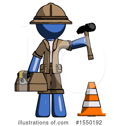 Royalty-Free (RF) Blue Design Mascot Clipart Illustration by Leo Blanchette - Stock Sample #1550192