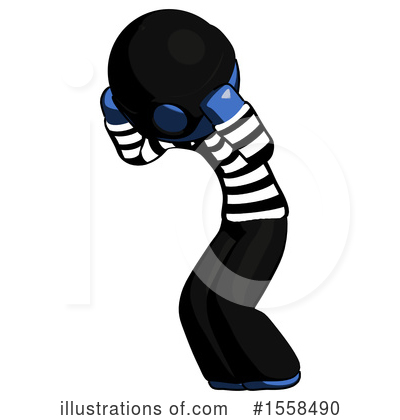 Royalty-Free (RF) Blue Design Mascot Clipart Illustration by Leo Blanchette - Stock Sample #1558490