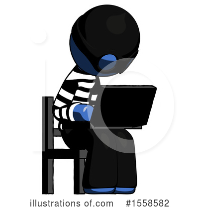 Royalty-Free (RF) Blue Design Mascot Clipart Illustration by Leo Blanchette - Stock Sample #1558582