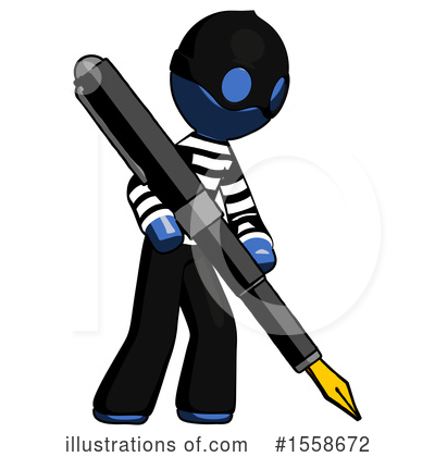 Royalty-Free (RF) Blue Design Mascot Clipart Illustration by Leo Blanchette - Stock Sample #1558672