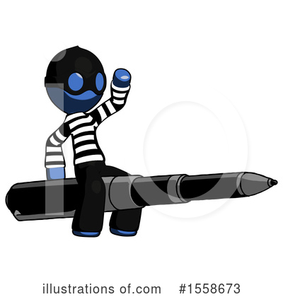Royalty-Free (RF) Blue Design Mascot Clipart Illustration by Leo Blanchette - Stock Sample #1558673