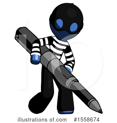 Royalty-Free (RF) Blue Design Mascot Clipart Illustration by Leo Blanchette - Stock Sample #1558674