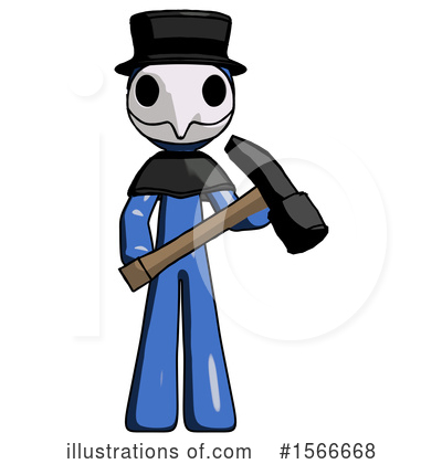 Royalty-Free (RF) Blue Design Mascot Clipart Illustration by Leo Blanchette - Stock Sample #1566668